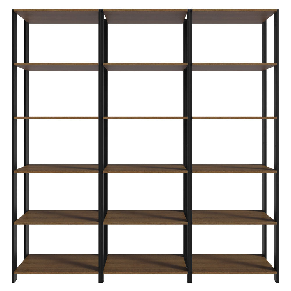 Estante Librero 177cm Marrón/Negro