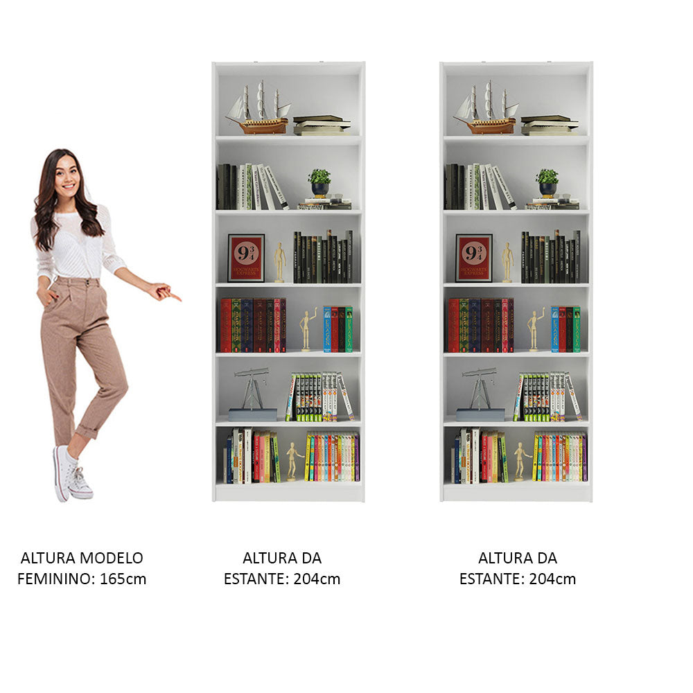 Kit con 2 Estantes Libreros 6908 Blanco
