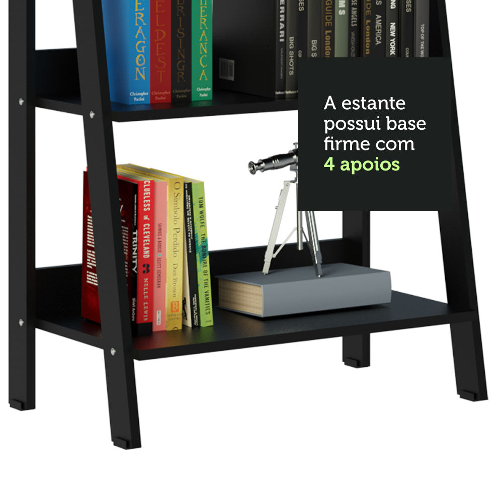 Escritorio Industrial + Estante Escalera Marrón/Negro