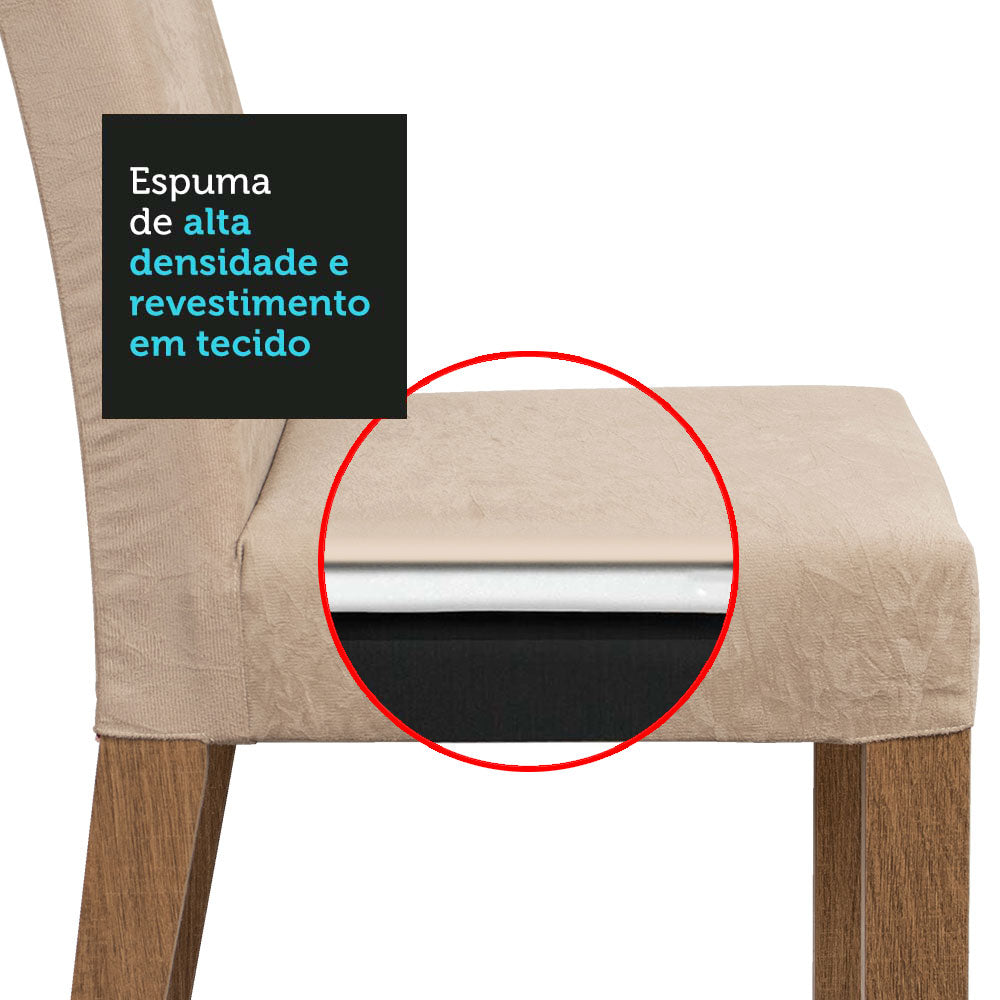 Juego de Comedor Encimera de Vidrio 4 Sillas Marrón/Crema/Imperial Taylor