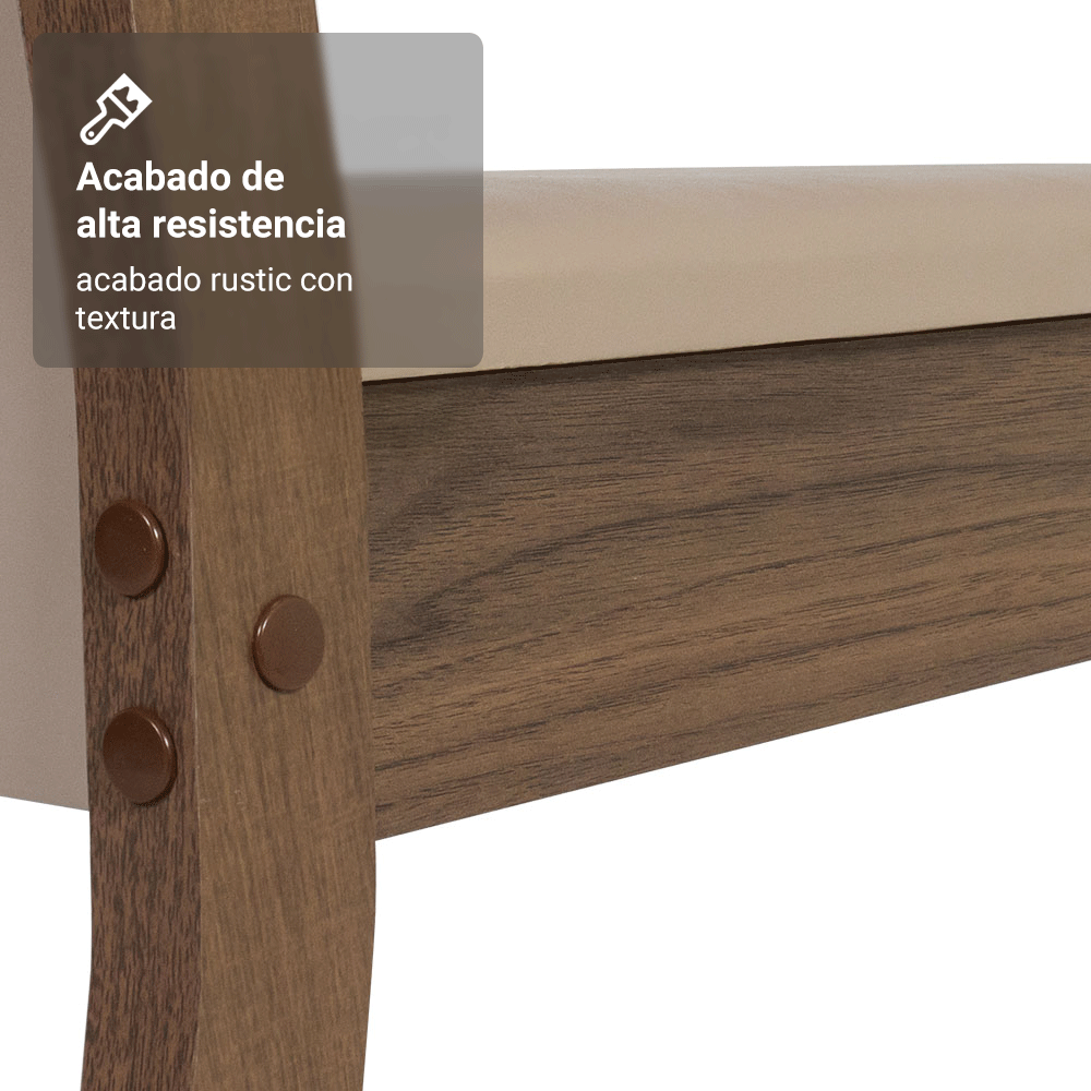 Juego de Comedor Mesa con Encimera de Vidrio 4 Sillas Marrón/Crema/Beige Viena