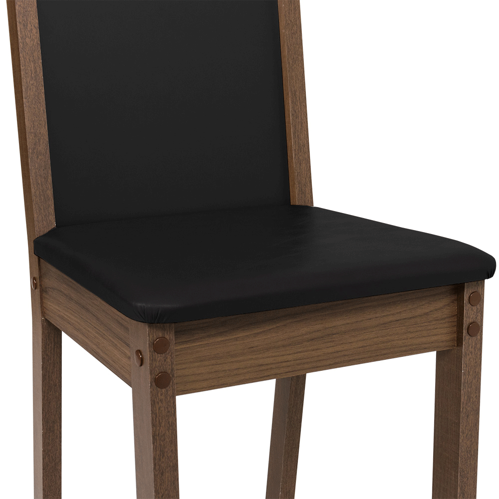 Juego de Comedor Mesa con Encimera de Vidrio 4 Sillas Marrón/Negro Viena