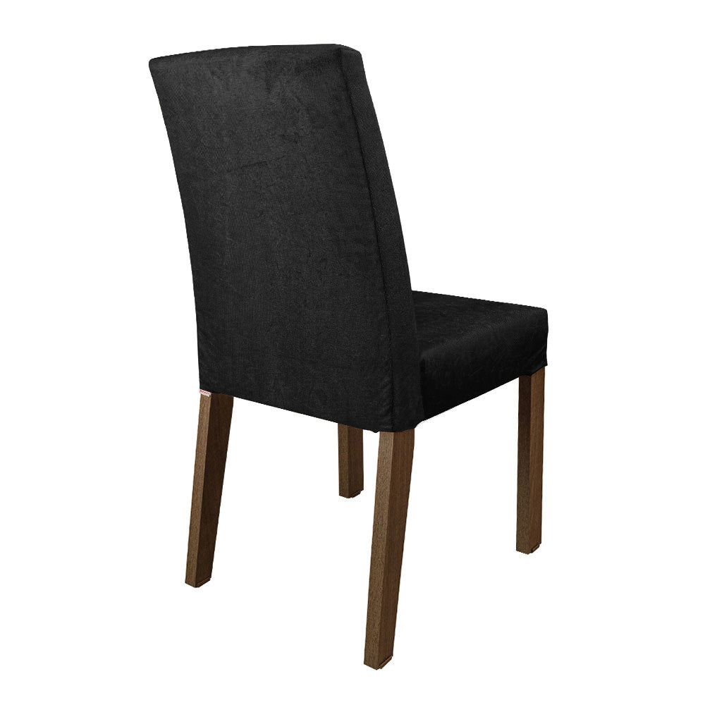 Juego de Comedor Mesa con Encimera de Vidrio 6 Sillas Marrón/Negro/Oxford Patricia