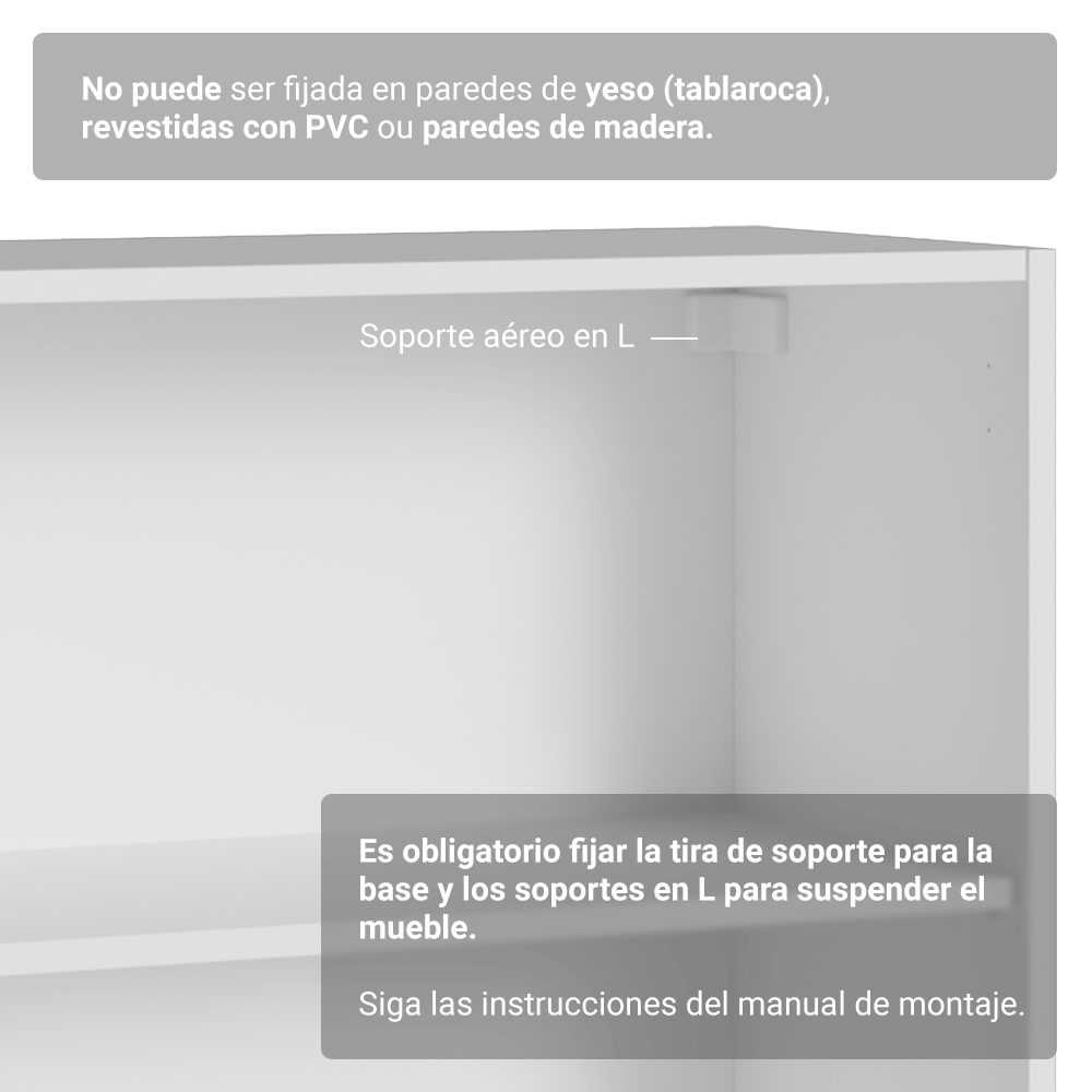 Aparador con Botellero 100cm 2 Puertas Blanco/Gris Vik Madesa 16