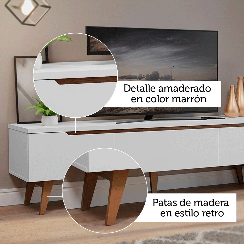 Mueble para TV Hasta 80 Pulgadas Blanco Reims