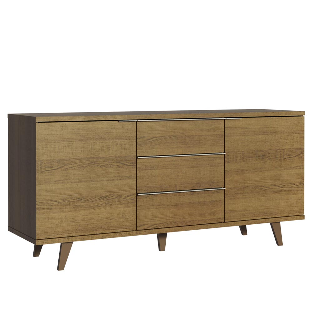 Credenza Bufetera 3 Cajones 2 Puertas con Patas Marrón