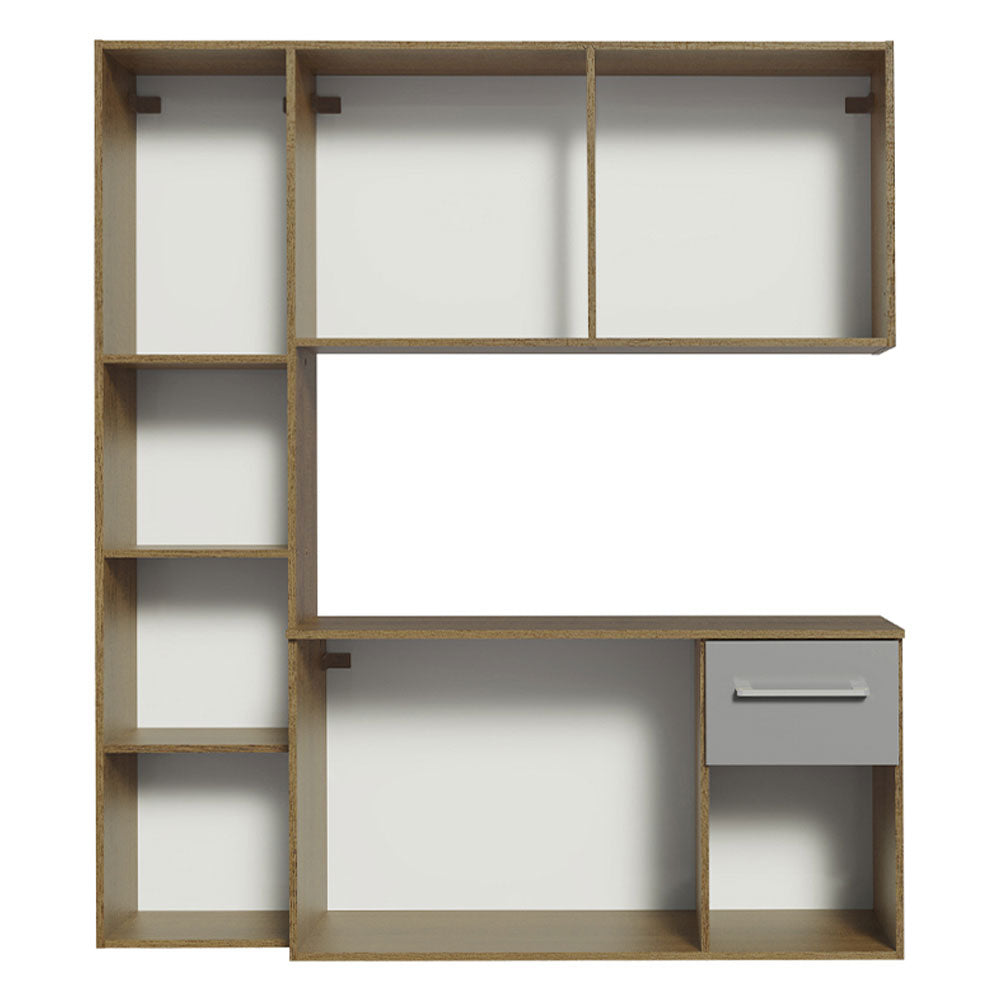 Cocina Integral 120cm Marrón/Gris Easy