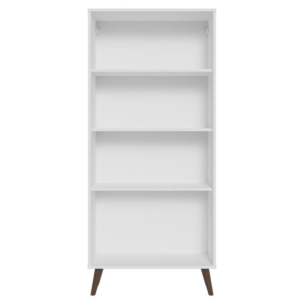 Mueble de Cocina Vitrina 70cm 2 Puertas de Vidrio con Patas Blanco/Marrón Madesa