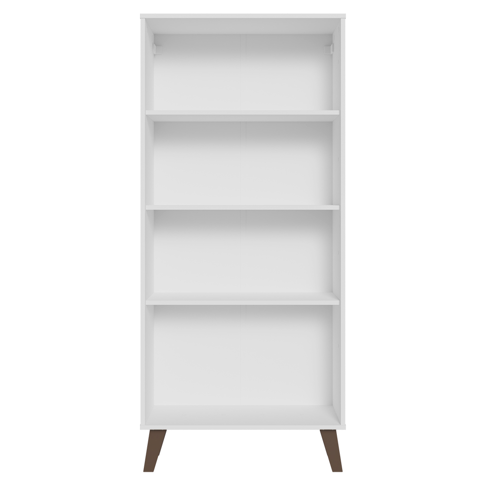 Vitrina 70 cm 2 Puertas de Vidrio con Patas Trapecio Blanco/Marrom Madesa