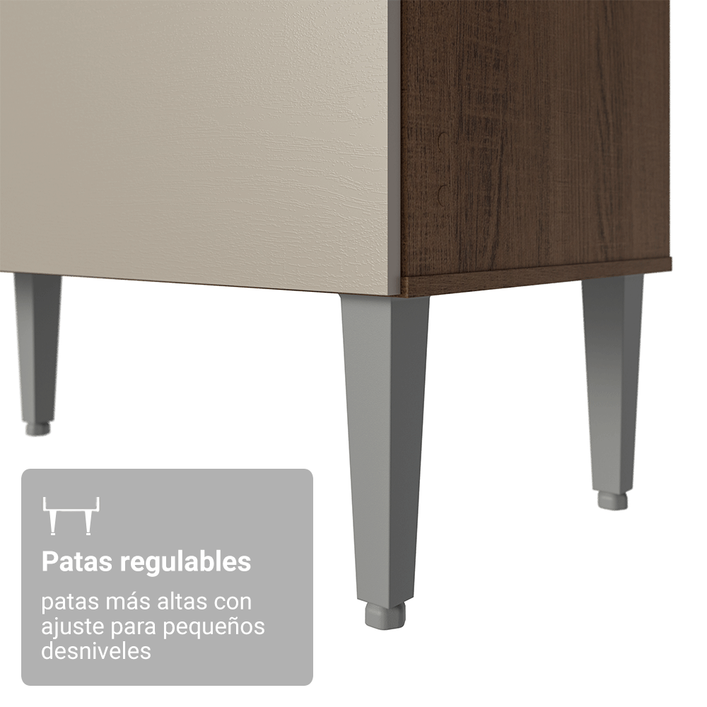 Cocina Integral 196cm Marrón/Crema Aura Madesa 01