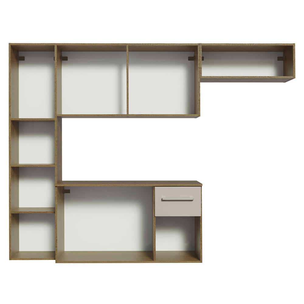 Cocina Compacta 180cm Marrón/Crema Easy