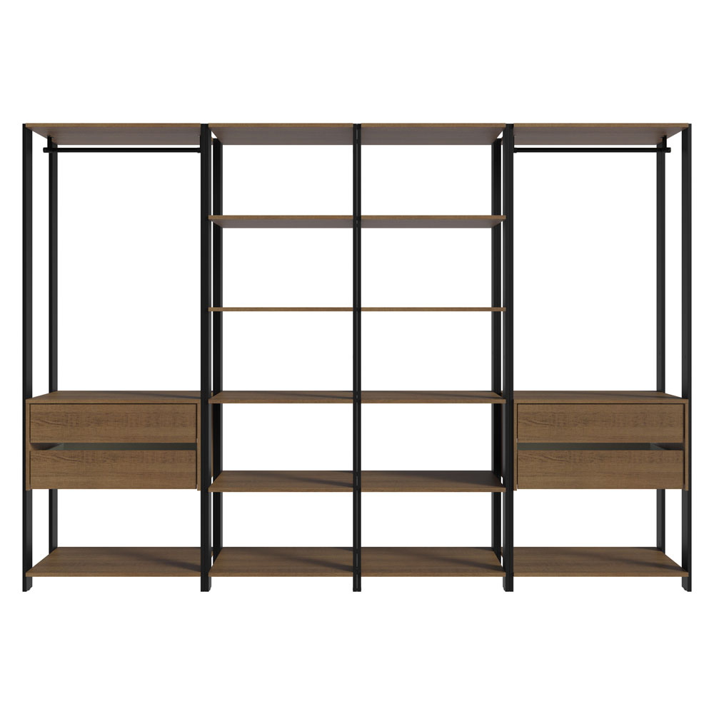 Clóset Modulado 4 Cajones 258cm Marrón/Negro Valencia 02