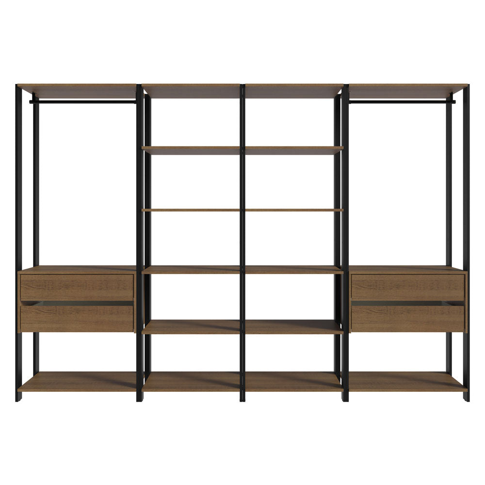Clóset Modulado Valencia 4 Cajones 258cm Marrón/Negro 02