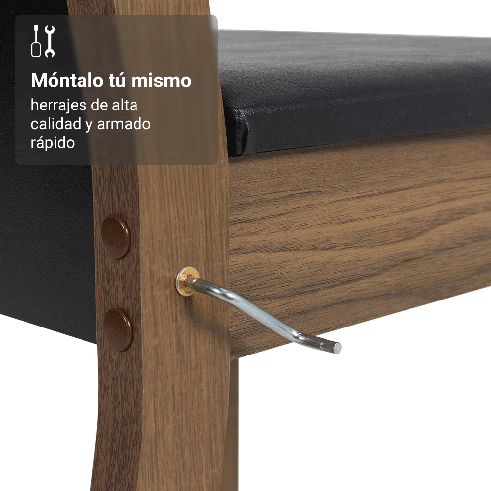 Juego de Comedor Mesa con Encimera de Vidrio 4 Sillas Marrón/Negro Viena