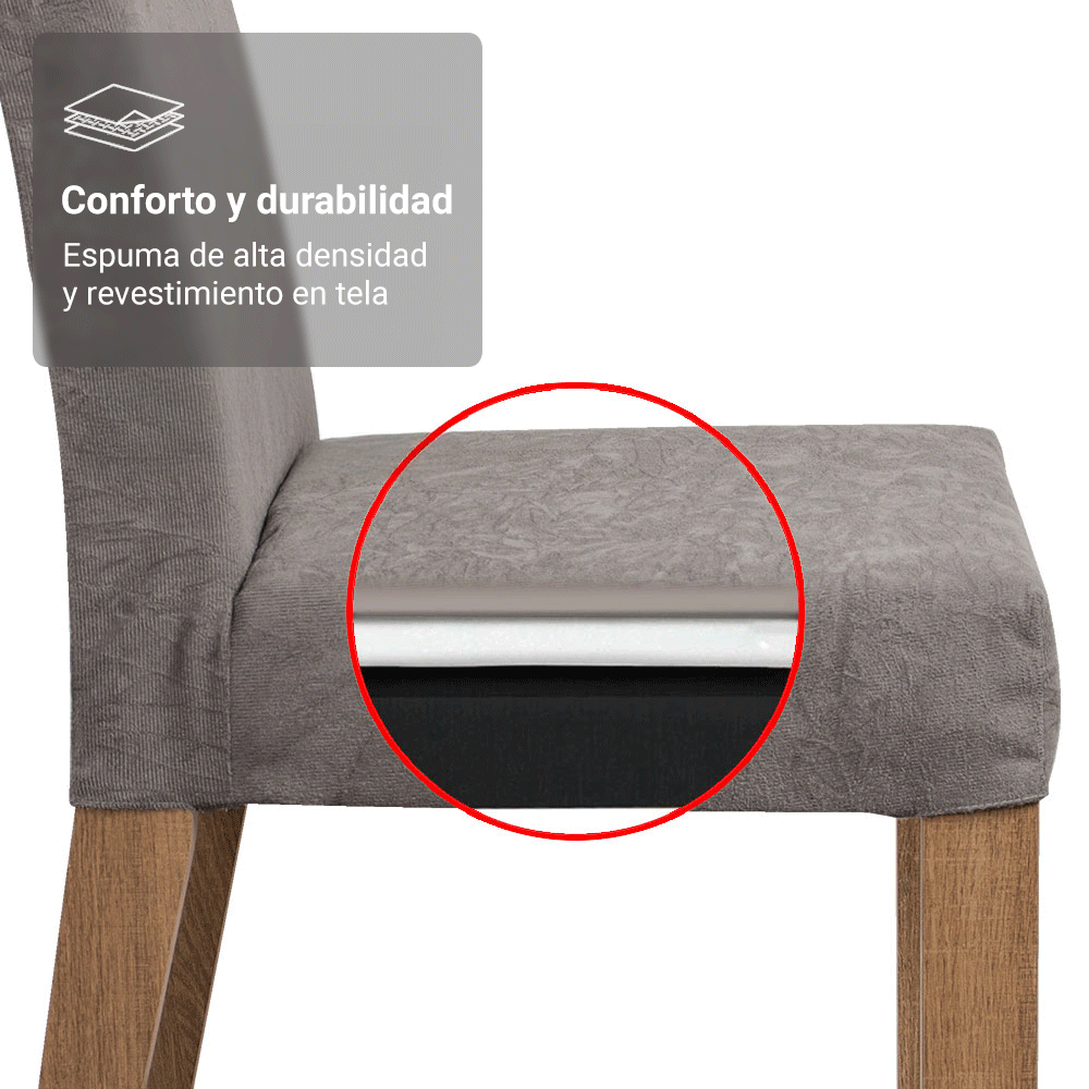 Juego de Comedor Mesa con Encimera de Vidrio 4 Sillas Marrón/Silver Zion