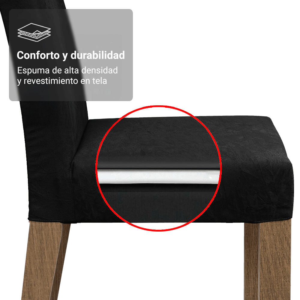 Conjunto de Comedor Encimera de Madera 6 Sillas Marrón/Oxford Bosque Madesa