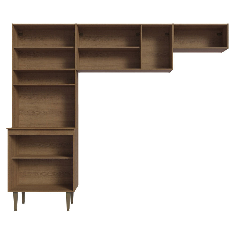 Armario Cocina Compacta 235cm Marrón/Negro Gourmet 01