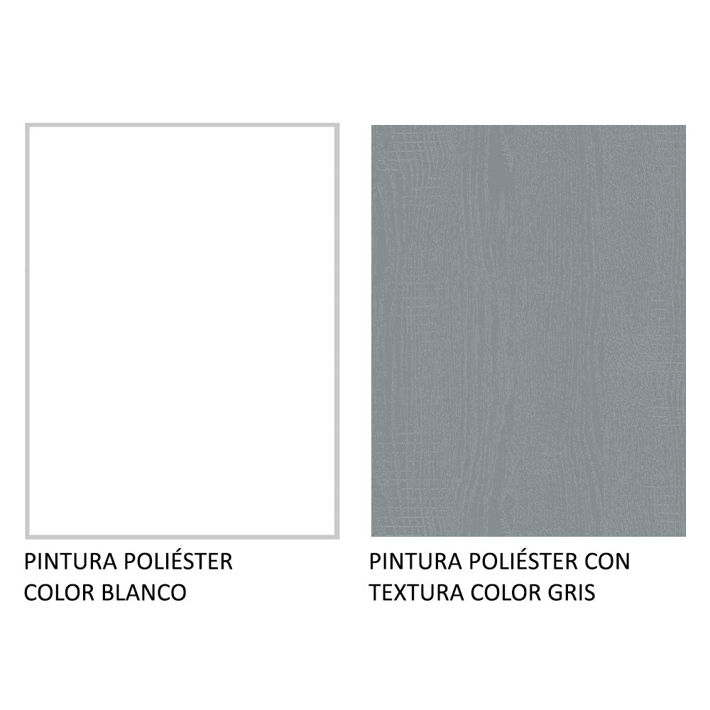 Clóset Matrimonial 3 Puertas Corredizas con Espejos 4 Cajones Blanco/Gris Sublime Plus