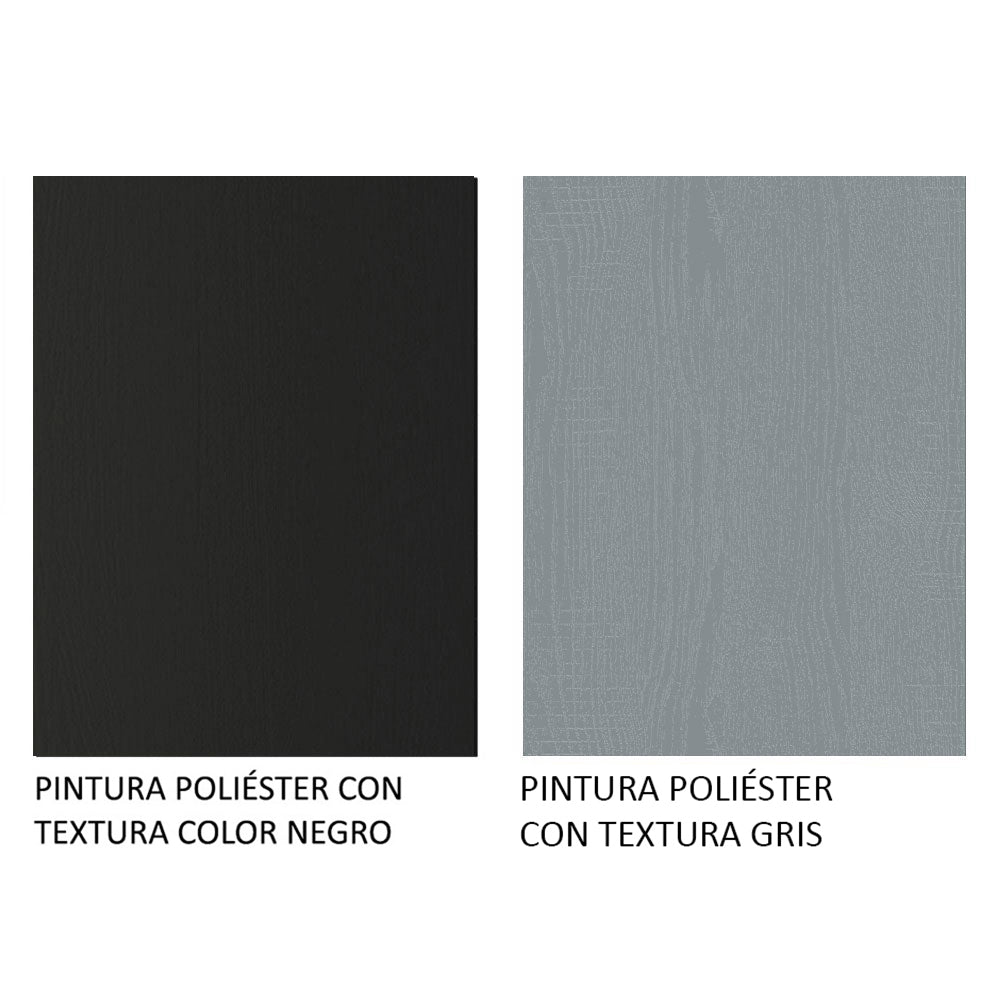 Clóset Matrimonial 3 Puertas Corredizas con Espejo 4 Cajones Negro/Gris Sublime Plus