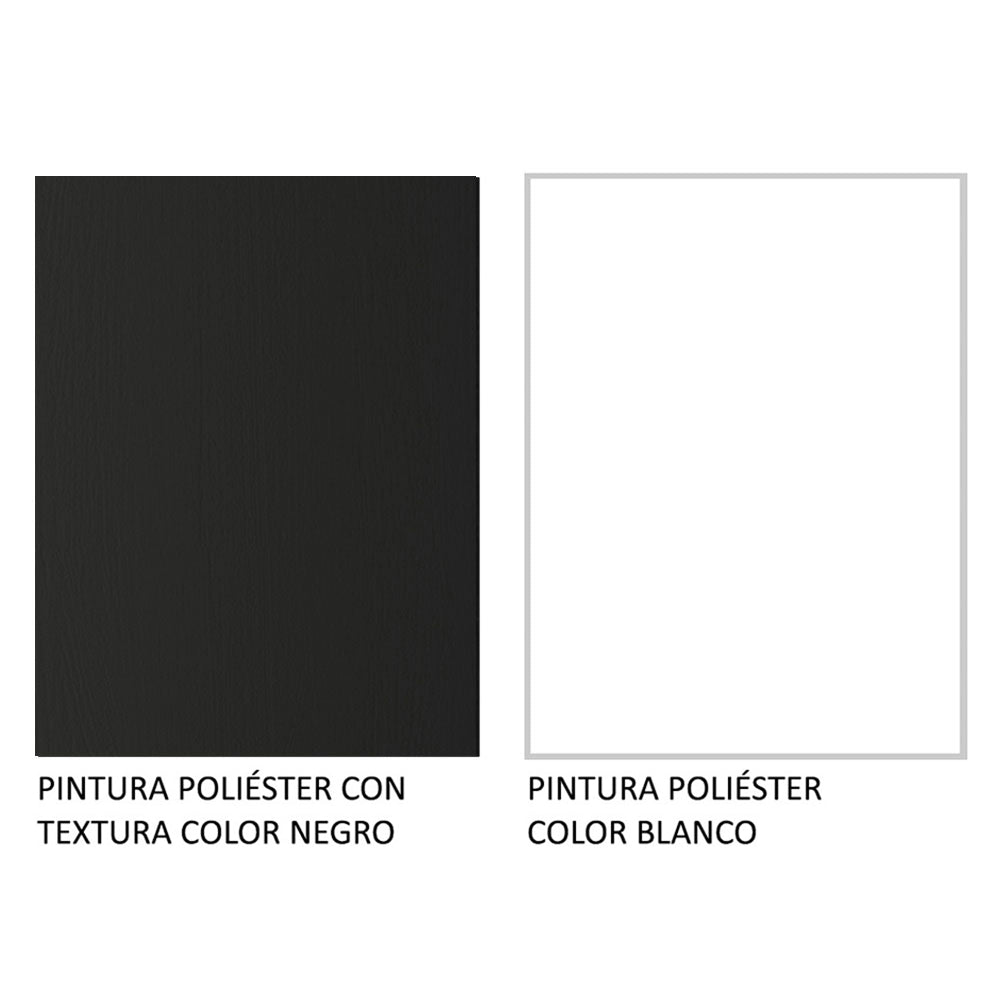 Clóset 2 Puertas Corredizas con Espejo Negro/Blanco Milano