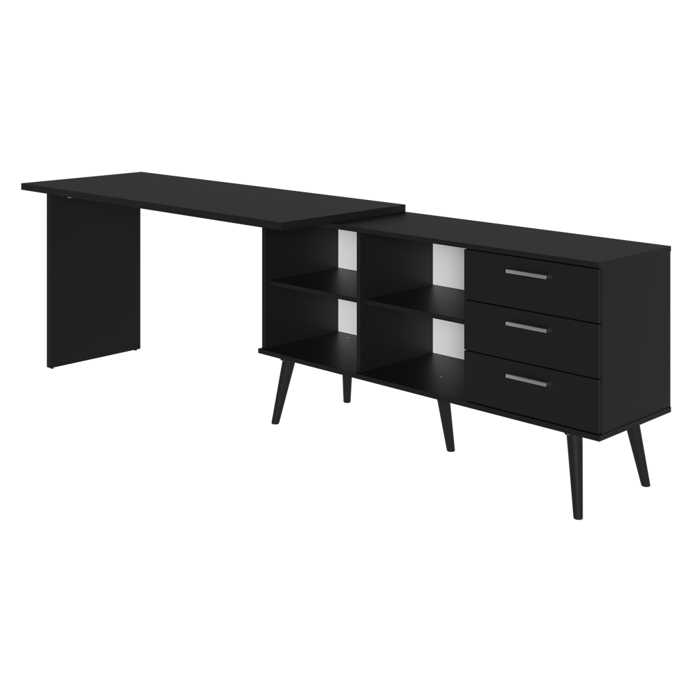Escritorio Esquinero para Computadora Gamer 3 Cajones Negro Lisboa 08