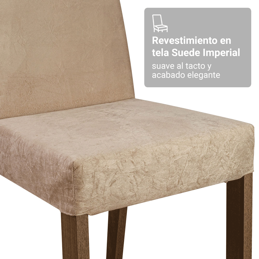 Conjunto de Comedor Encimera de Madera 6 Sillas Marrón/Imperial Bosque Madesa