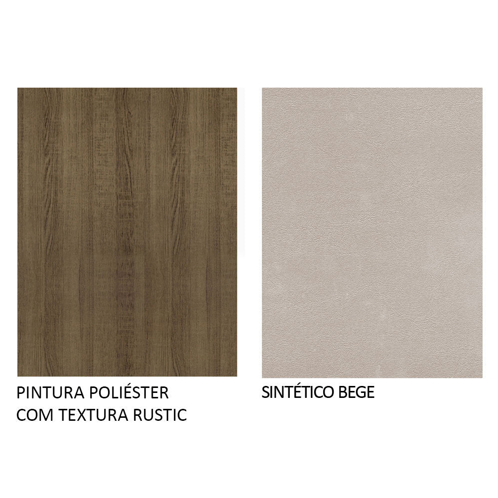 Juego de Comedor Encimera de Vidrio Circular 4 Sillas Marrón/Crema/Beige Madu