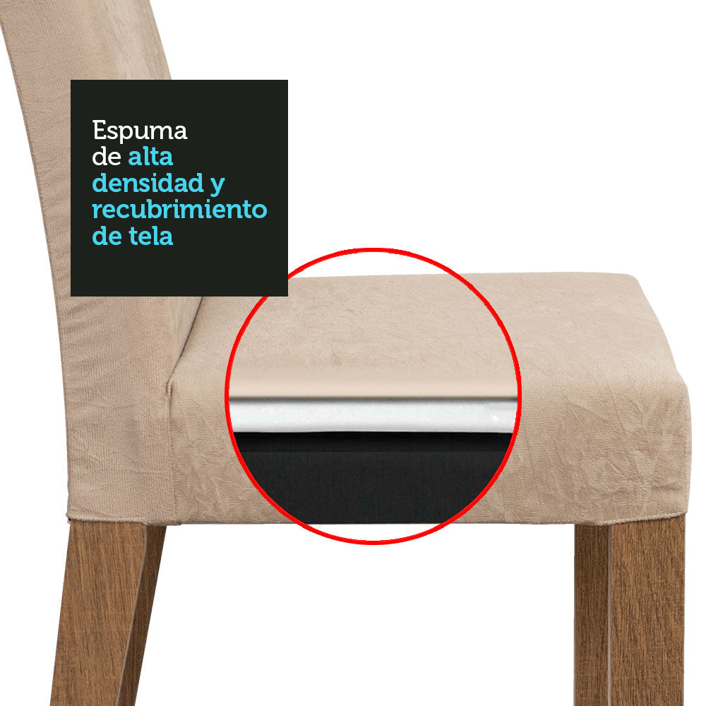 Juego de Comedor Mesa con Encimera de Madera 4 Sillas Marrón/Crema/Imperial Ashley