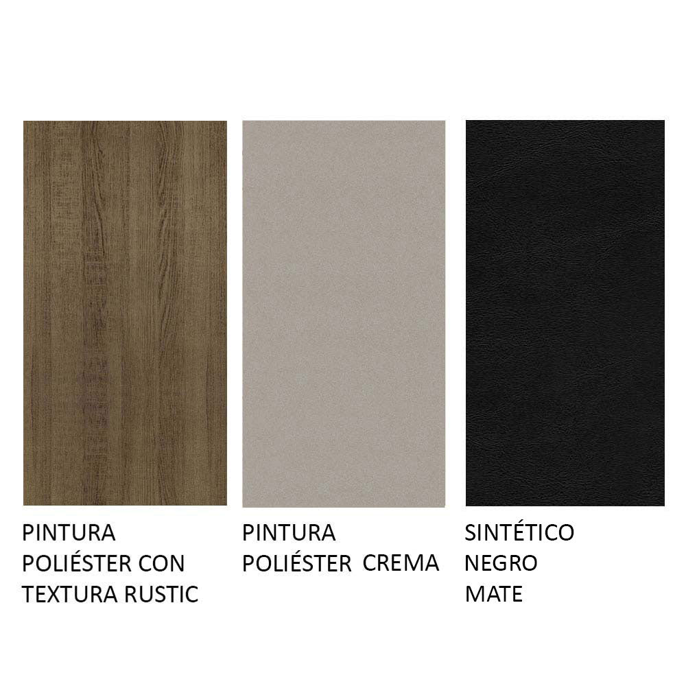 Juego de Comedor Mesa con Encimera de Vidrio 4 Sillas Marrón/Crema/Negro Perla