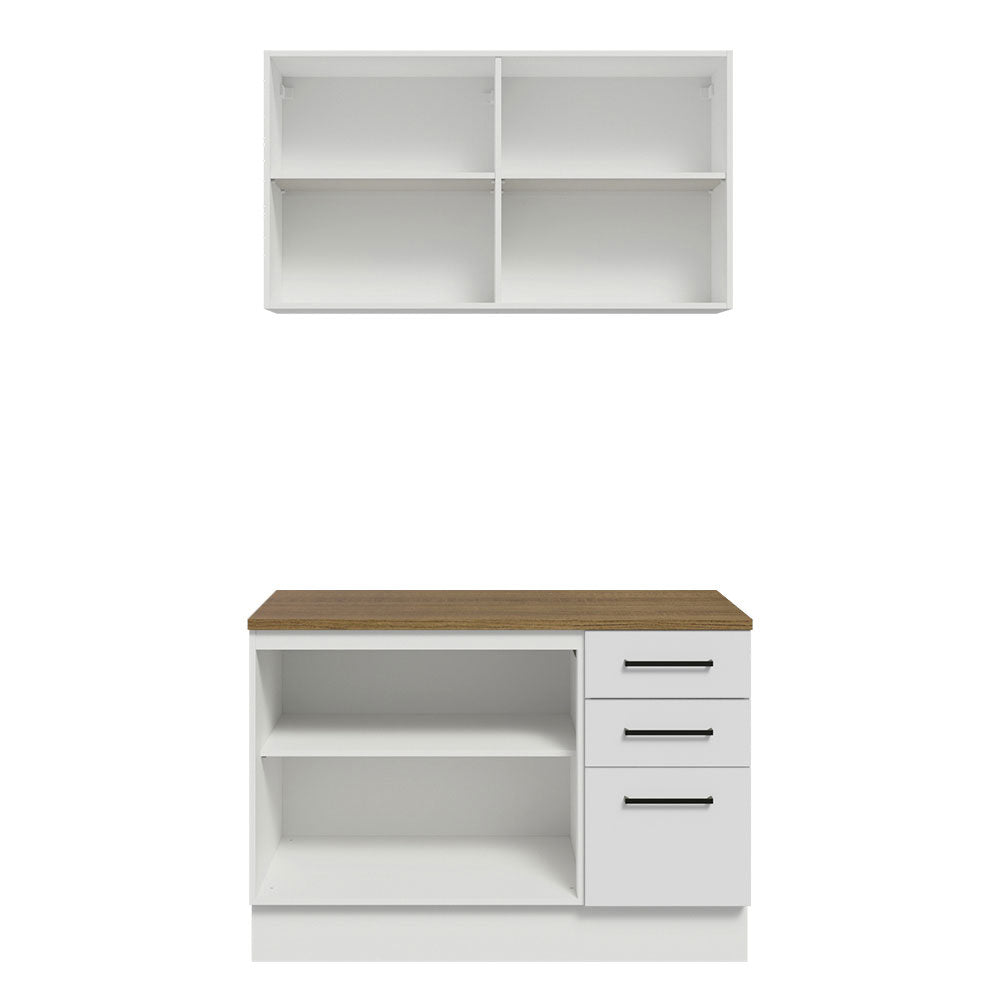 Mueble Integral Multiuso Garaje 120cm Blanco/Marrón