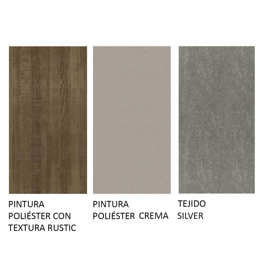 Juego de Comedor Mesa con Encimera de Madera 4 Sillas Marrón/Crema/Silver Ashley