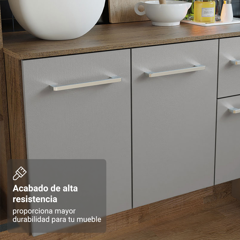 Cocina Integral 180cm Marrón/Gris Easy