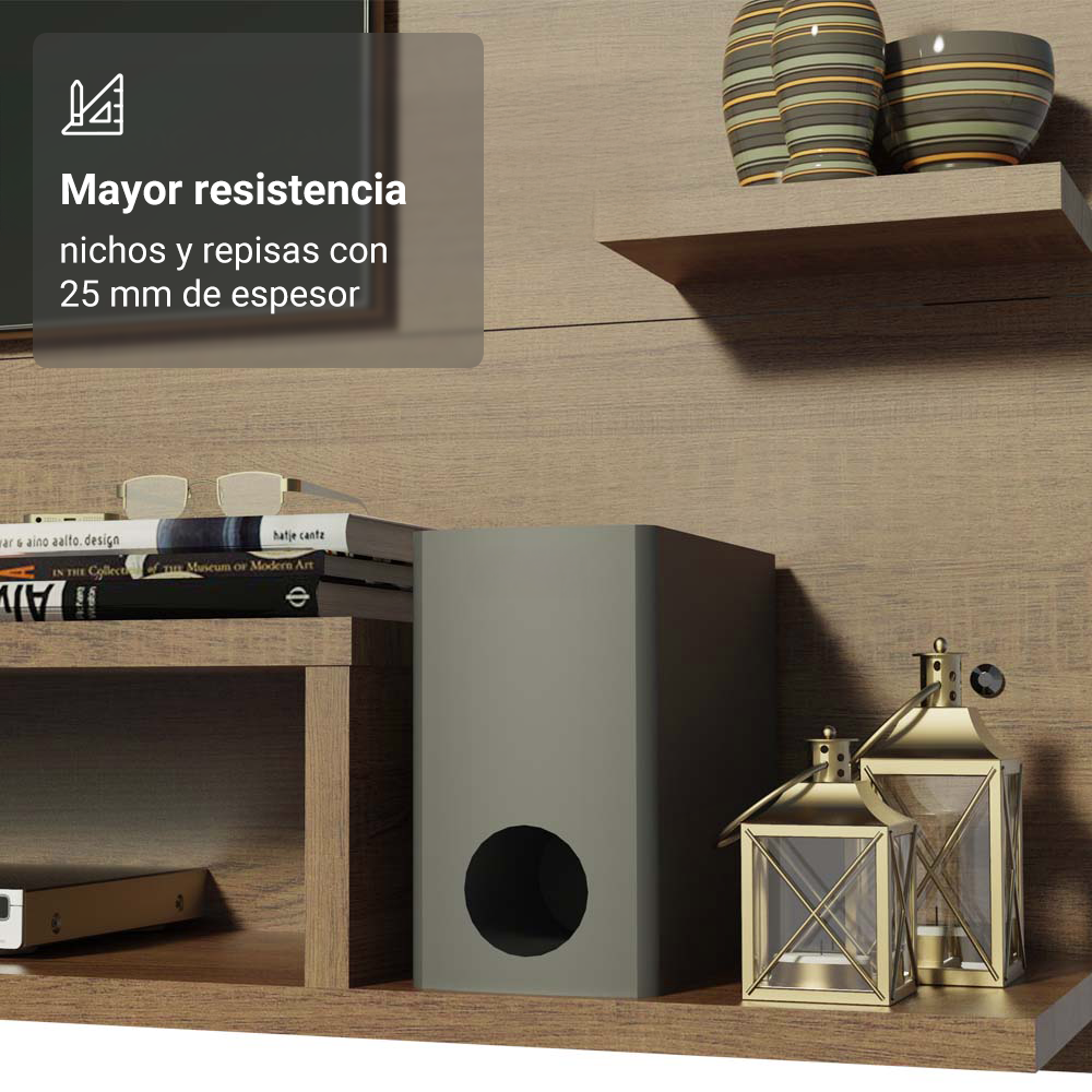 Panel para TV Hasta 60'' Marrón Alfa