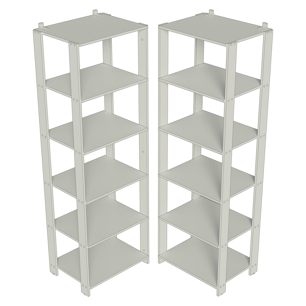 Kit con 2 Estantes Multiuso de Esquina 5 Niveles 118cm Marrón/Negro