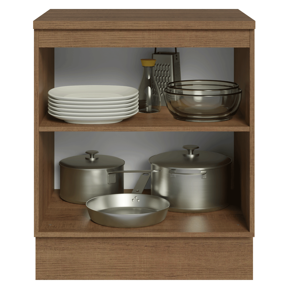 Gabinete Bajo de Cocina 70 cm 2 Puertas Marrón/Gris Vik Madesa