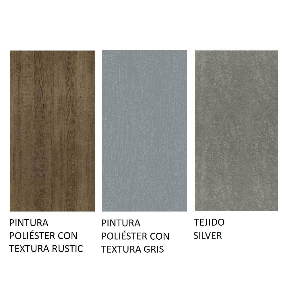 Juego de Comedor Mesa con Encimera de Madera 4 Sillas Marrón/Gris/Silver Livia