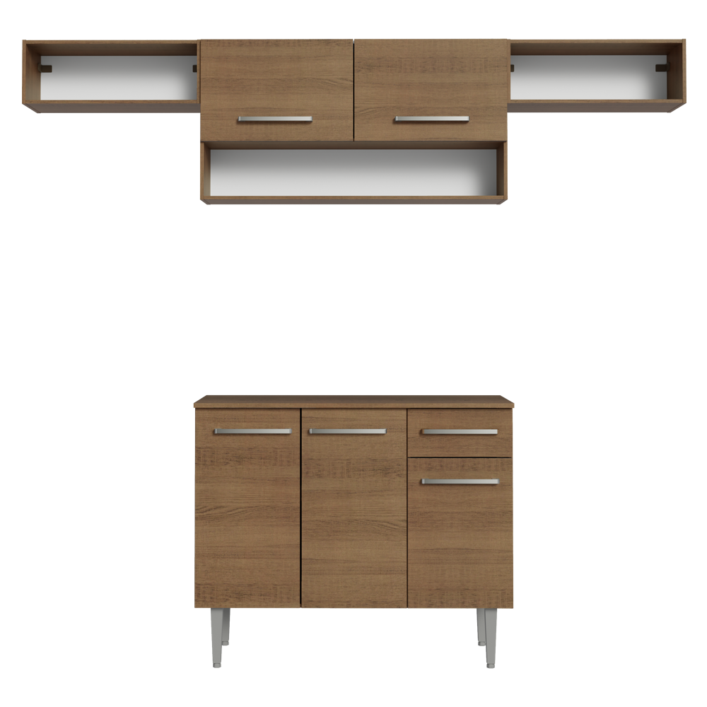 Cocina Integral 225cm Marrón Emilly Madesa 01