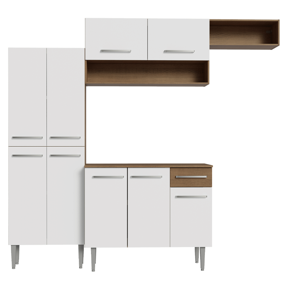 Cocina Integral 229cm Marrón/Blanco Emilly Madesa 18
