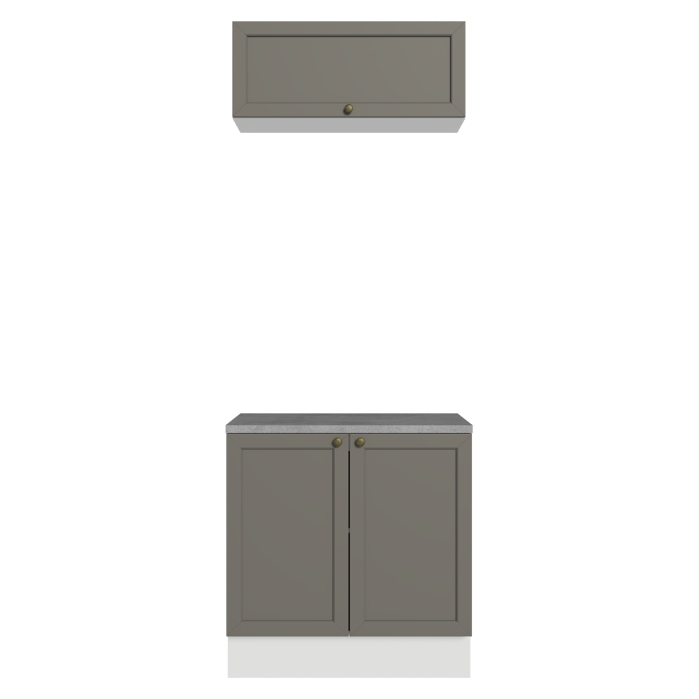 Combo Gabinete Bajo para Baño 80cm 3 Puertas Blanco/Gris Vik Madesa 02
