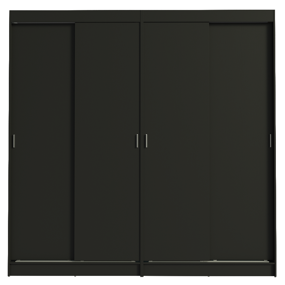 Conjunto de 2 Clósets 4 Puertas Corredizas Negro Tokio Madesa