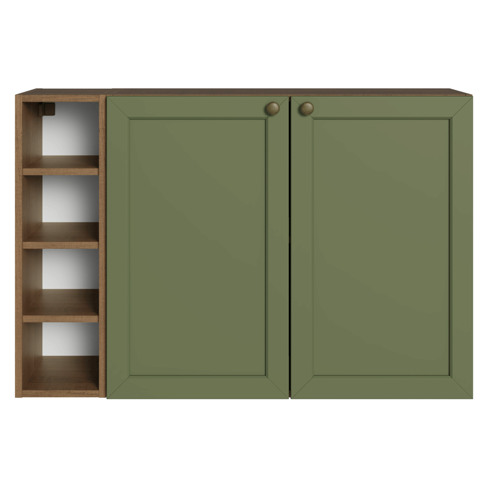 Aparador con Botellero 100cm 2 Puertas Marrón/Verde Vik Madesa 16