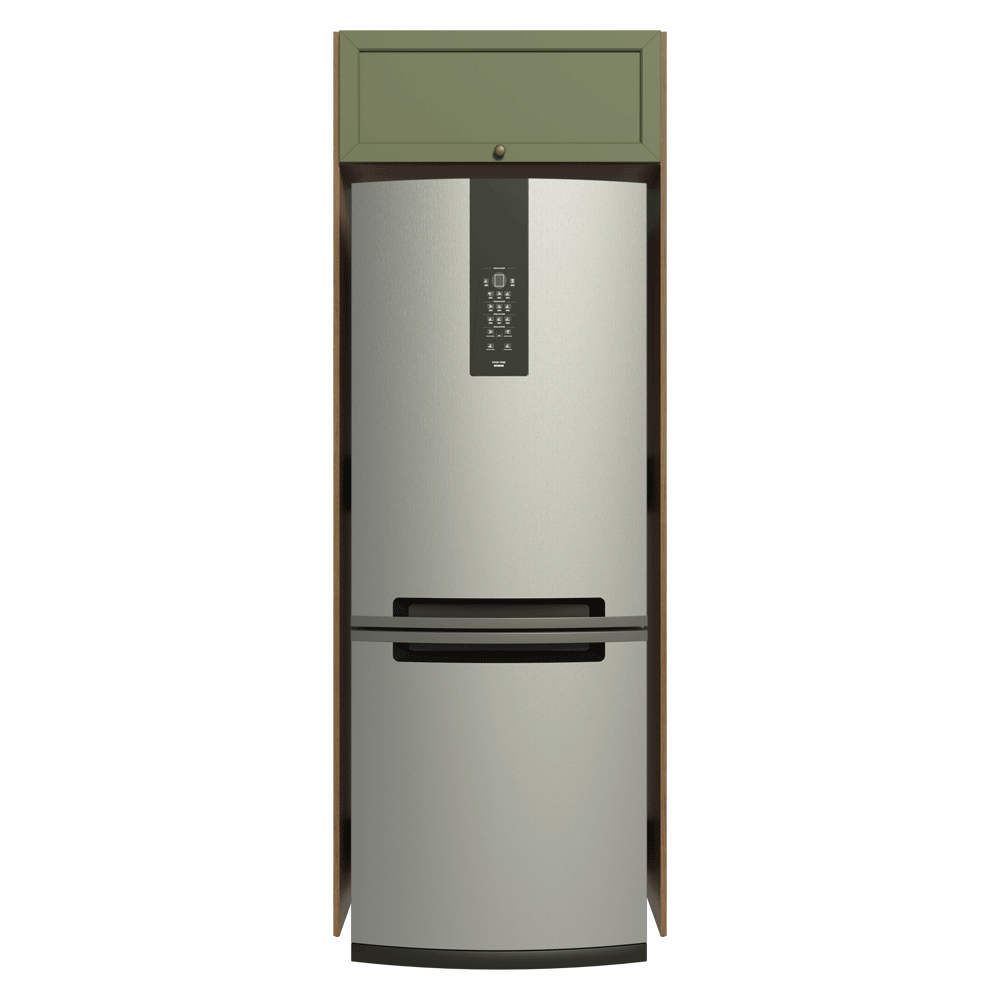 Mueble para Refrigerador 1 Puerta Basculanete Marrón/Verde Vik Madesa