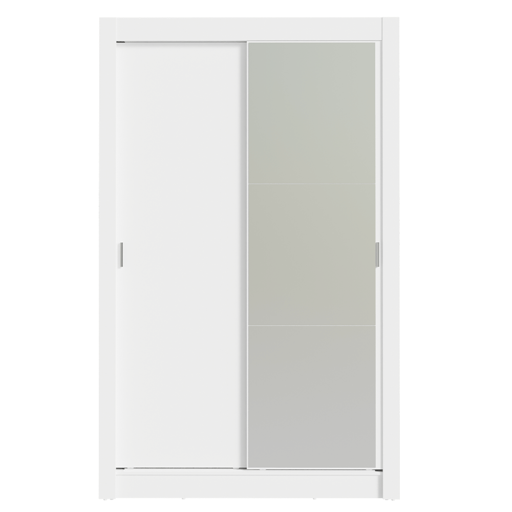 Recámara Infantil Clóset 117cm 2 Puertas con Espejo y Cómoda Blanco
