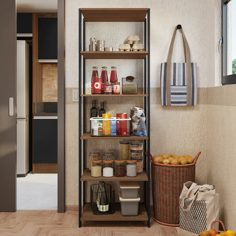 Estante Despensero 5 Niveles 59cm Marrón/Negro