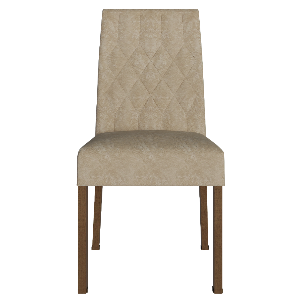 Juego de Comedor Mesa Vidrio 6 Sillas Stéfani Marrón/Crema/Imperial