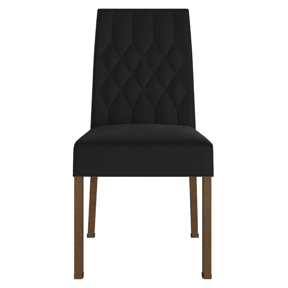 Juego de Comedor Mesa con Encimera de Vidrio 6 Sillas Marrón/Negro/Oxford Stéfani