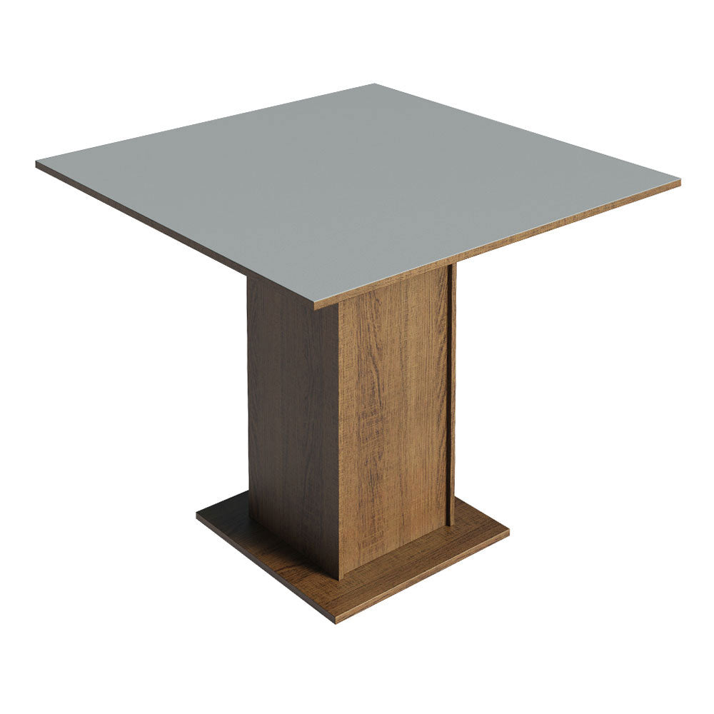 Juego de Comedor Mesa con Encimera de Madera 4 Sillas Marrón/Gris/Silver Livia