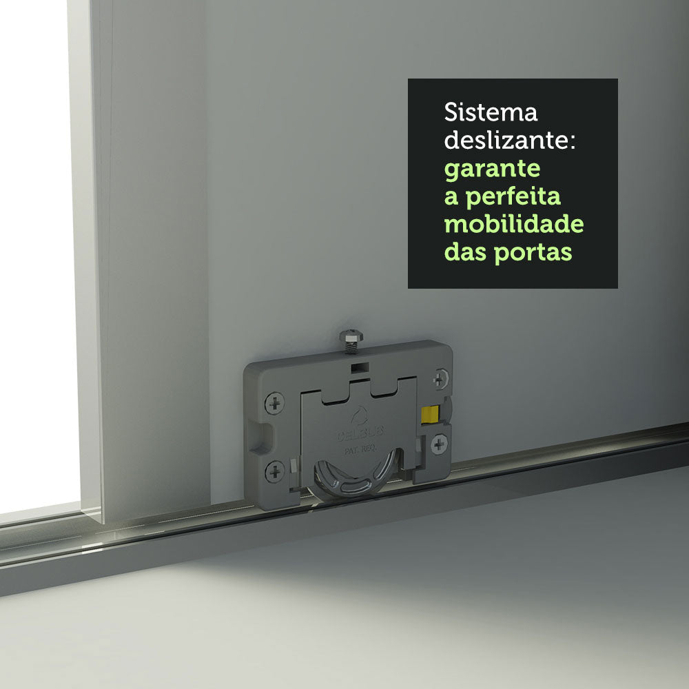Clóset Matrimonial 100% MDF Royale 3 Puertas Corredizas con Espejo Blanco/Negro