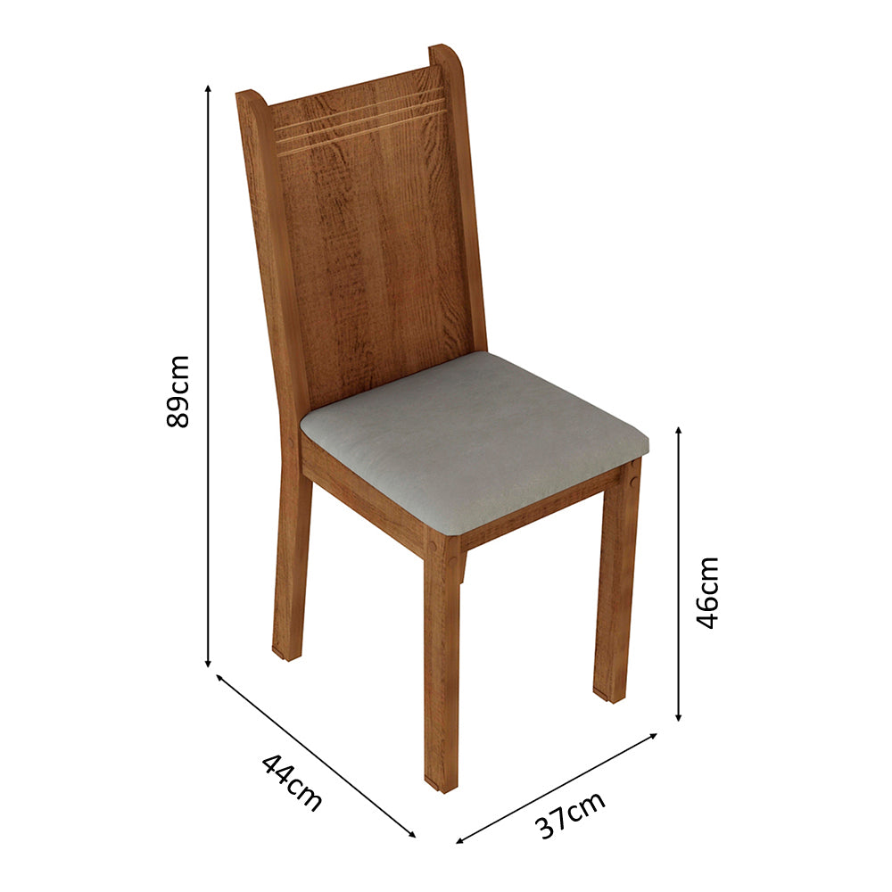 Juego de 6 Sillas 4290 Marrón/Sintético Beige