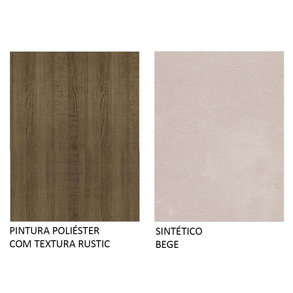 Juego de 6 Sillas 4290 Marrón/Sintético Beige